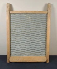 Antique Washboard Metal Zinc Wood 19-1/2" x 13-1/2" Brand Unknown