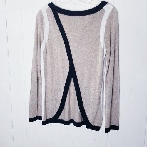 International Concepts Shirt Women Size Medium NEW Open Back Tan White Black - Picture 3 of 18