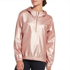 Calia Metallic Rose Gold Perforated Pullover