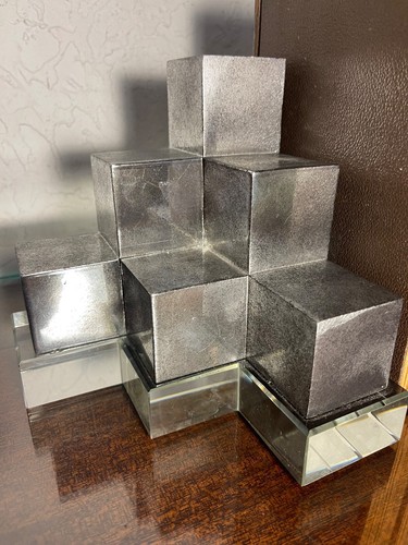 Uttermost Valerio Silber verspiegelte Glas Buchstützen Paar geometrisch David Frisch - Bild 6 von 10