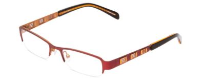 Vivid 371-C02 Unisex Rectangle Designer Reading Glasses Metal Orange/Brown 50 mm