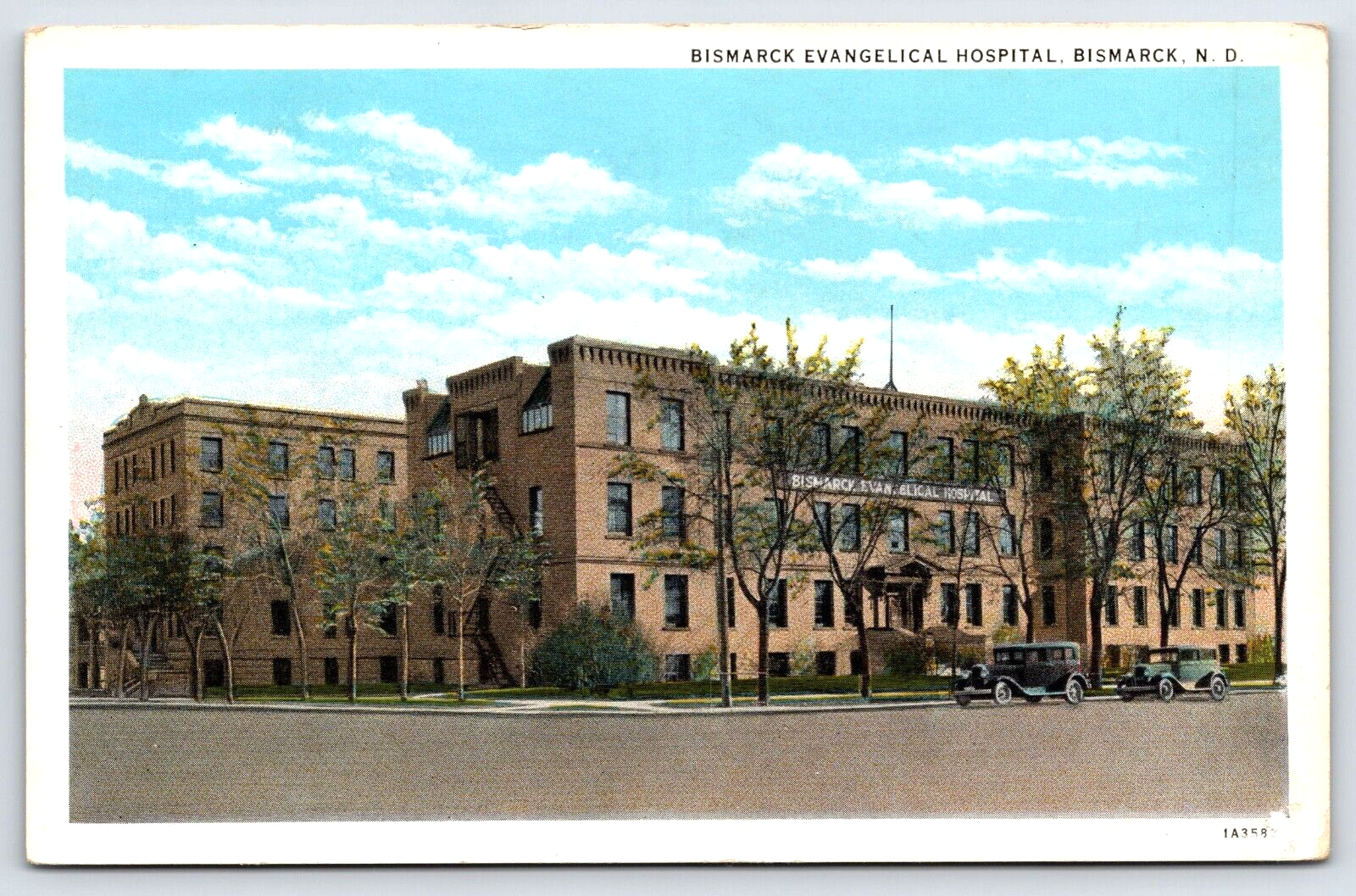 Original Old Vintage Antique Postcard Bismarck Evangelical Hospital North Dakota