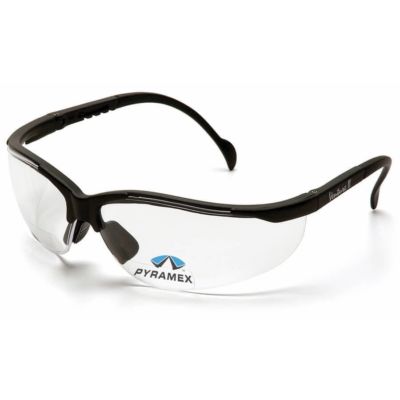 Pyramex V2 Reader Bifocal Safety Glasses Black Frame Clear Lens ANSI Z87.1+