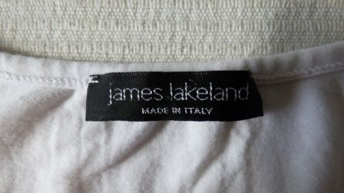James Lakeland Quirky Top White Sleeveless Cotton Lycra Unusual Draped UK 12 - Picture 7 of 11