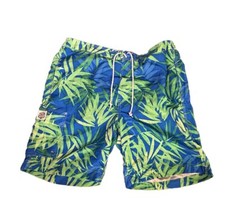Chaps Mens Size XXL Tropical Swim Trunks Blue Green