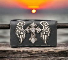 Womens Wallet Cross Wristlet Crossbody Small Purse Trifold ID Card Phone Pocket