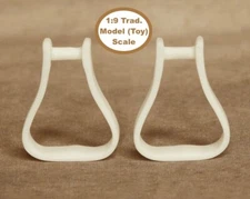 HORSING AROUND Traditional 1:9 Model Horse Scale WESTERN STIRRUPS - White Resin