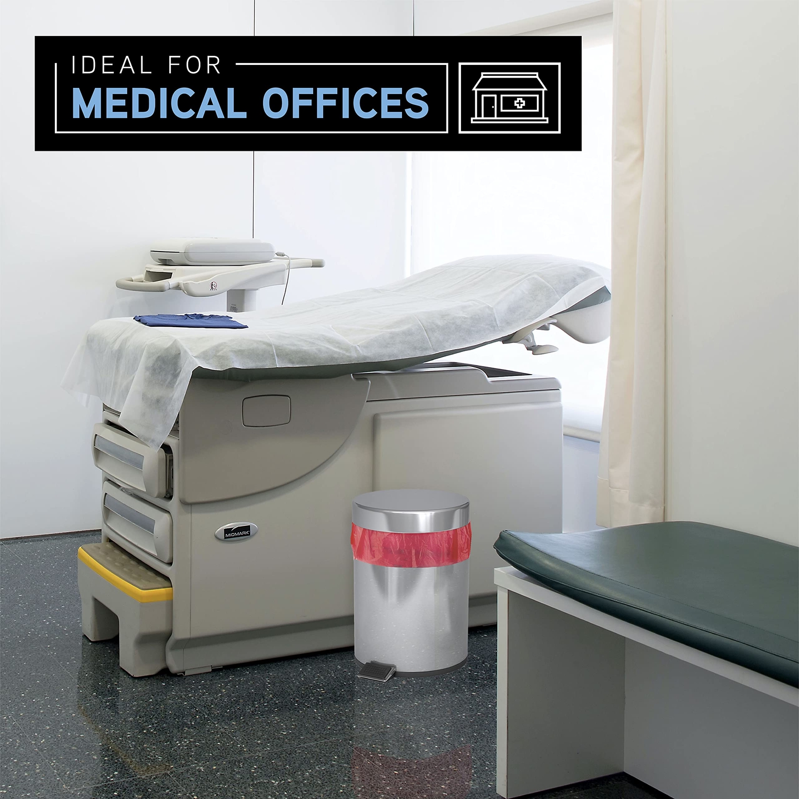 Biohazard Waste Bags 100-Pack 10-Gallon Red Medical Grade for Safe Disposal