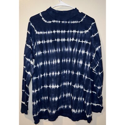 We The Free Be Free Tie Dye Oversize Long Sleeve T-shirt In Navy Como Size XS