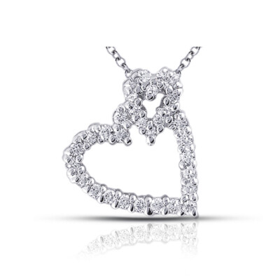 0,61 Karat E/VS2 Rundschliff Erdabbau Zertifizierte Diamanten Platin Anhänger