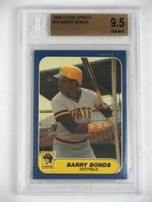 BGS 9.5 Barry Bonds Rookie 1986 Fleer Update Graded Baseball Card #14 Gem Mint