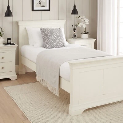 THE FURNITURE MARKET Wilmslow White Painted 3ft Single Size Bed - Bedroom Furniture - WLM03