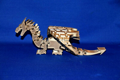 Flexi DRAGON ~ Fidget Toy ~ Flexible Articulating ~ Bronze color ~3D Printed USA