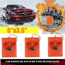3xCar Engine Oil Pan Sump Tank Heater Plate US Plug Silicone Heating Pad 5"x3.5"