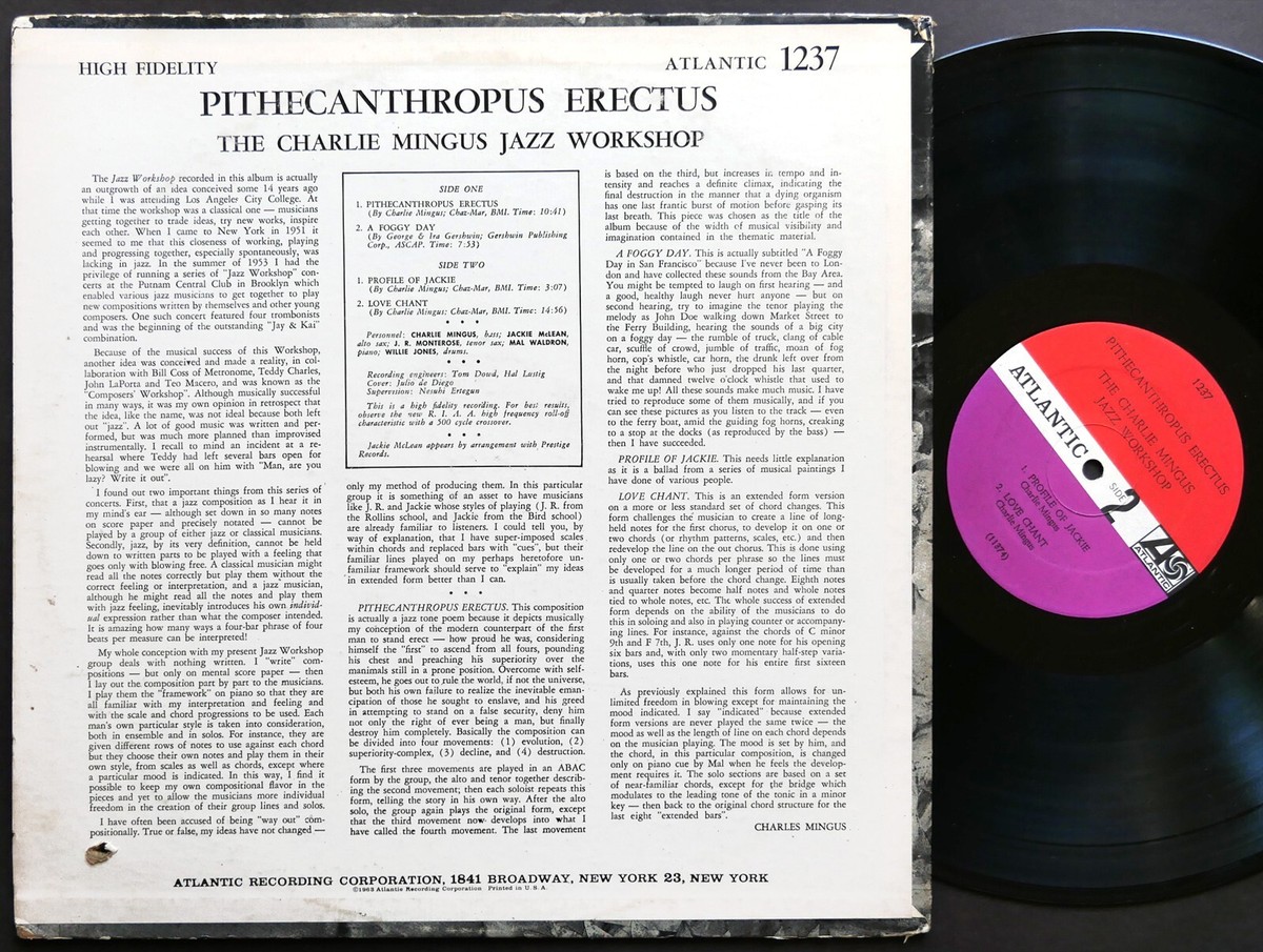 米LP Charlie Mingus Pithecanthropus Erectus 1237 ATLANTIC /00260 Amazon.com: Pithecanthropus Erectus: CDs & Vinyl