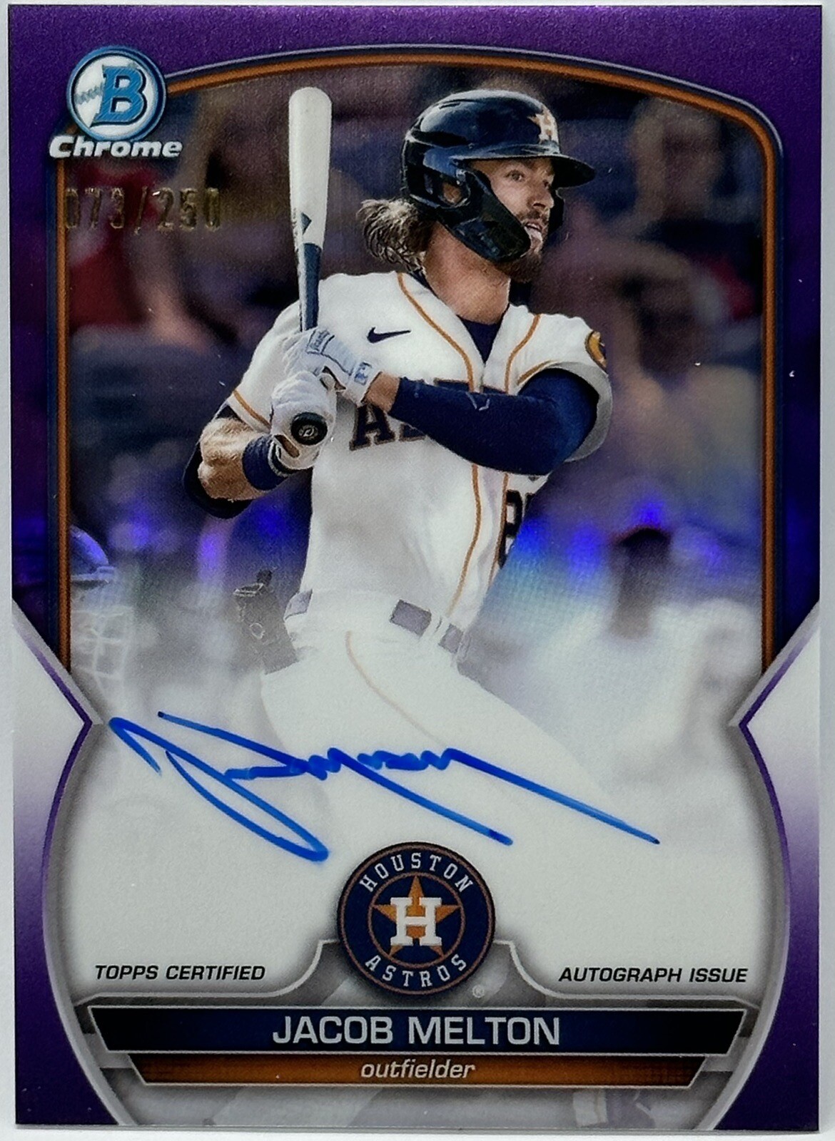 2023 Bowman Chrome Prospect Purple #CPA-JML Jacob Melton Auto 22/250 Astros