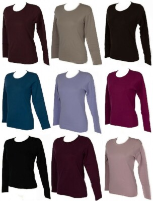 Damen Rundhals T-Shirt Langarm warm Baumwolle SPINNE Artikel 074529