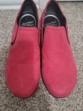 Dansko Lynn Casual Slip on Shoes EUR 39 Womens Red Nubuck Leather