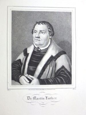 Lithographie ca. 1835 Dr. Martin Luther - Augustinereremit u.Theologieprofessor