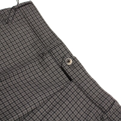 Meyer NWT Flat Front Dress Pants Size 54 38 US Bonn Gray Brown Plaid Wool Blend