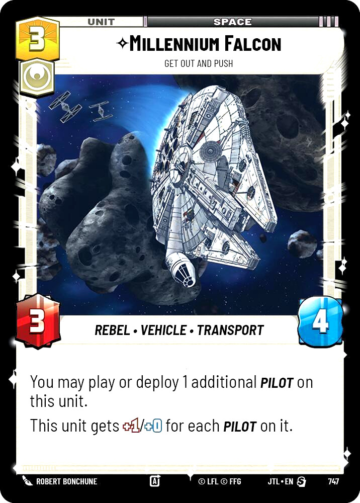 Star Wars Unlimited Millennium Falcon 747 Special Foil Jump to Lightspeed