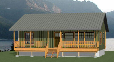 36x24 House -- 1 Bedroom 1 Bath -- 864 sq ft -- PDF Floor Plan