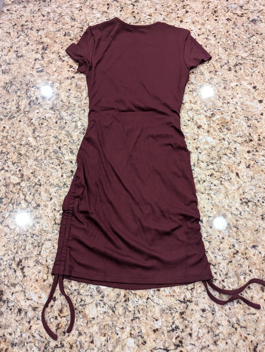 Criss-cross Cut Out Drawstring Side Bodycon Dress XS Maroon Extra Small | eBay Criss-cross Cut Out Drawstring Side Bodycon Dress XS Maroon Extra Small | eBay