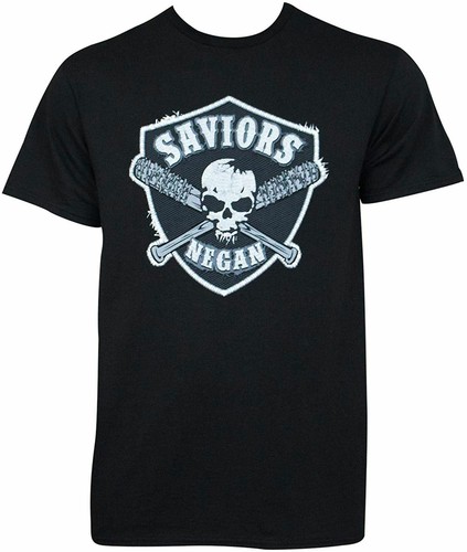 The Walking Dead Saviors Negan Faux Patch Adult T-Shirt - 第 1/1 張圖片