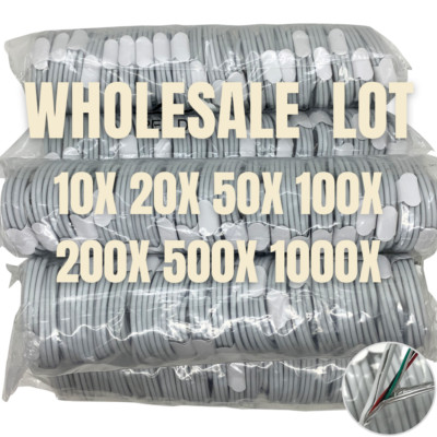 Wholesale USB Fast Charger Cable 3Ft 6Ft Lot For iPhone 14 13 12 11 Pro XS XR SE
