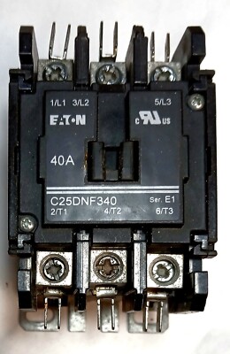Eaton C25DNF340 Contactor 40A 3P 600V 1 or 3PH 20HP Max Coil 208-240V 9-3185-2