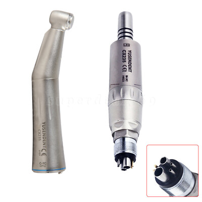 Dental Fiber Optic LED Handpiece Inner Spray Contra Angle / Air Motor 6Hole ST
