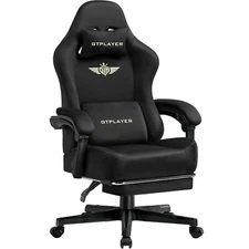 GTPLAYER High Back Gaming Chair Fabric with Footrest Swivel Office Computer Used