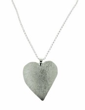 Silver frosted heart necklace
