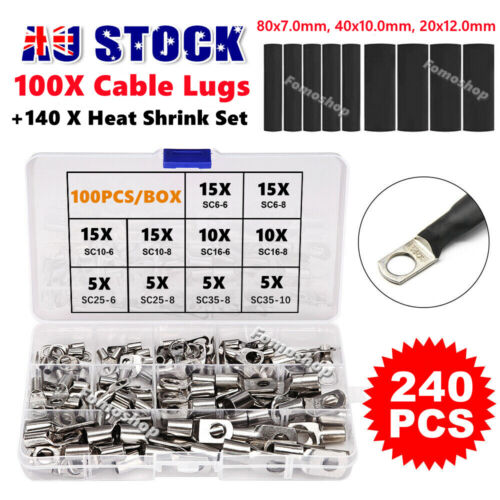 6MM² - 50MM² Battery Cable Lugs Crimp Copper Terminal Eyelet Wire Ring Connector - Picture 30 of 34