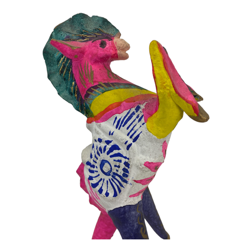 VINTAGE MEXICAN FOLK ART POTTERY COLORFUL PEGASUS MYTHICAL. RARE! - Picture 6 of 10