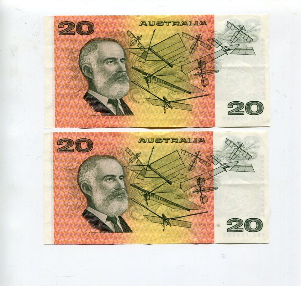 1979 KNIGHT STONE $20 TWENTY DOLLARS R407b 2 X CONSECUTIVE NOTES | eBay ...