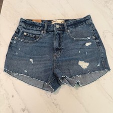 Garage Distressed Blue Jean Shorts 7 NWT 90s Y2K Festival Streetwear Indie