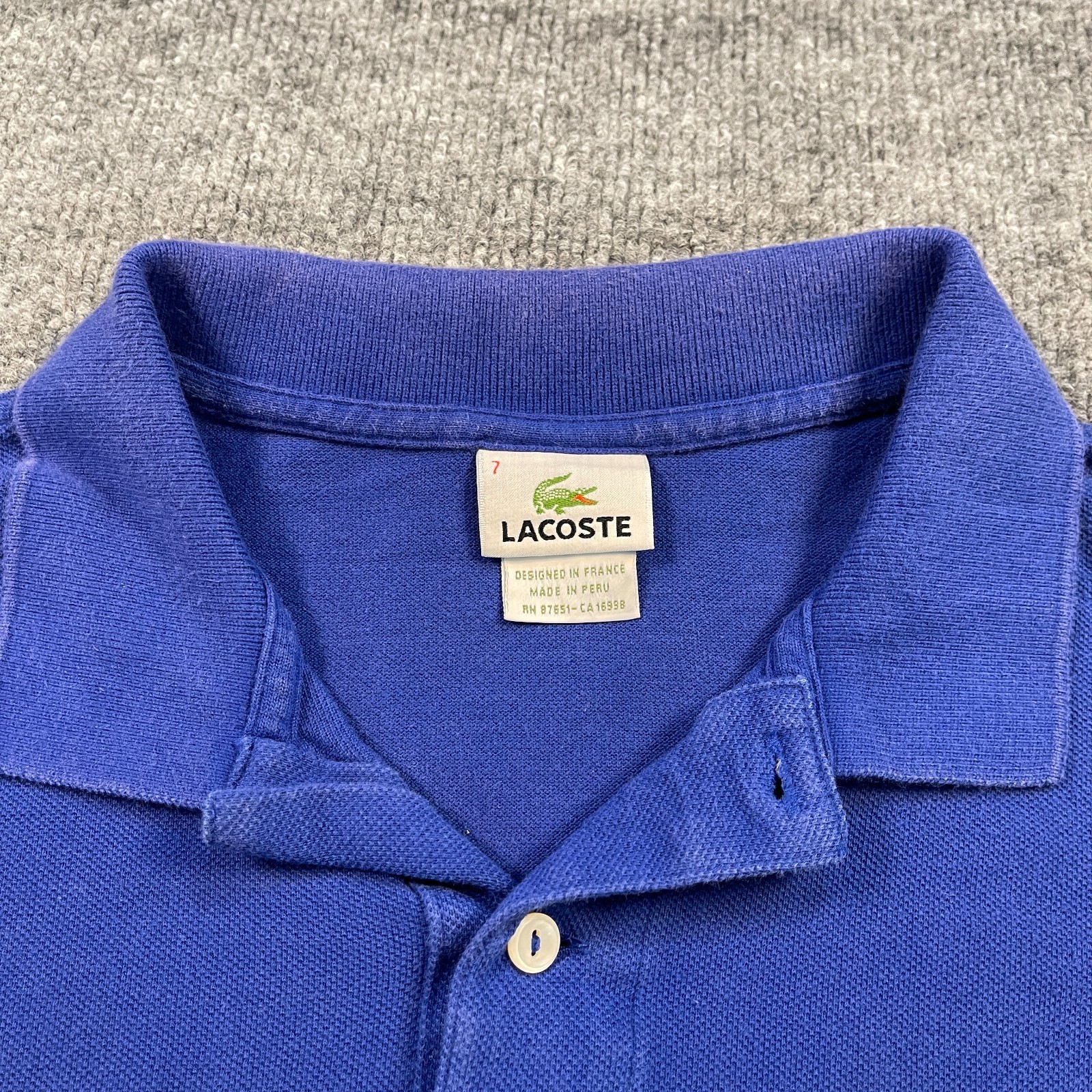 Vintage 90s Lacoste Polo Shirt Large 24x26 Blue Emroidered-Logo thumbnail 4
