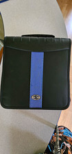 Black Faux Leather CD/DVD/Blu-ray Disc Carry Case Wallet with Handle