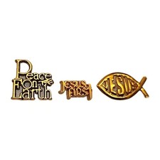 Jesus Christ Lapel Pin Lot Christian Catholic Church Faith God Religion Fish