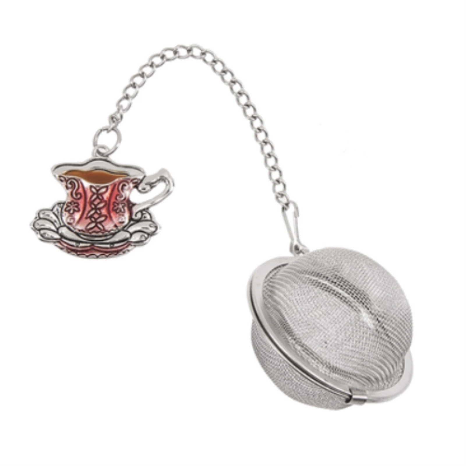 Ganz PinkTeacup with Saucer Charming Tea Infuser with Enameling