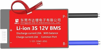Li-Ion BMS PCB 3S 12V 20A Daly symmetrisches wasserdichtes Batteriemanagementsystem UK