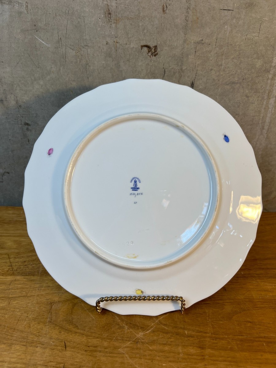 Herend Hungary ハンガリー製 高級ハンドメイド皿 Herend Hungary Fruits & Flowers Hand Painted Dinner Plate