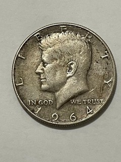 👀UNITED STATES 1964 HALF DOLLAR SILVER COIN NICE GRADE SCARCE ANTIQUE 👀