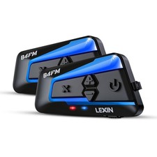 LEXIN B4FM Motorcycle Bluetooth Headset, 10 Riders Helmet Bluetooth Intercom,...