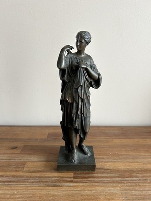 F. Barbedienne 19th Century French Bronze Statue Of Diana Of Gabii Marked AV
