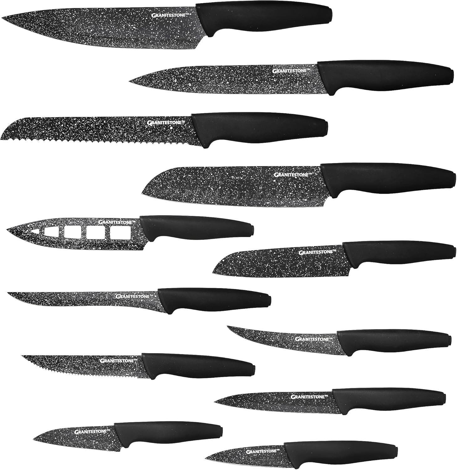 Granitestone NutriBlade 12 Piece Knife Set Nonstick High-Grade Stainless Blades
