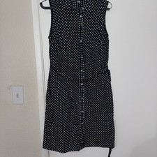 Tommy Hilfiger Size 6 Polka For Navy Blue Dress 100% cotton