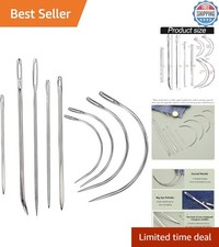 9 Pcs Heavy Duty Hand Sewing Needles Kit,Leather Sewing Needles with 5 Leathe...