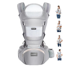 Baby Carrier with Hip Seat, 6- In-1 Baby Carrier Newborn to Toddler, Ergonomic M